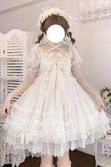 Ivory Ruffle Hanayome Bowknot Lace Sweet Princess Lolita Dress - Product - 3