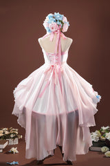 Pink [Cardcaptor Sakura] Sleeveless Bowknot Flower Fairy Sweet Anime Cosplay Lolita Jsk Dress Set - Product - 5