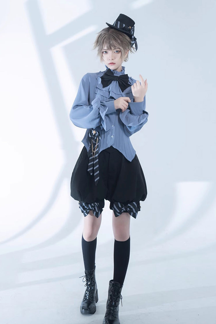 Blue Narrative Maxim Long Sleeves Ouji Fashion Gothic Lolita Blouse - Product - 2