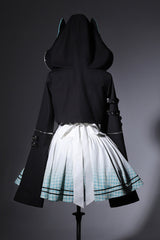 Black/White [Electronic Cat] Print Future Suit Gothic Cool Lolita Dress - Product - 13