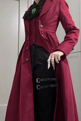 [Paranoid’s Punishment ] Long Sleeves Slim Gothic Lolita Trench Coat 2 Colors - Product - 5