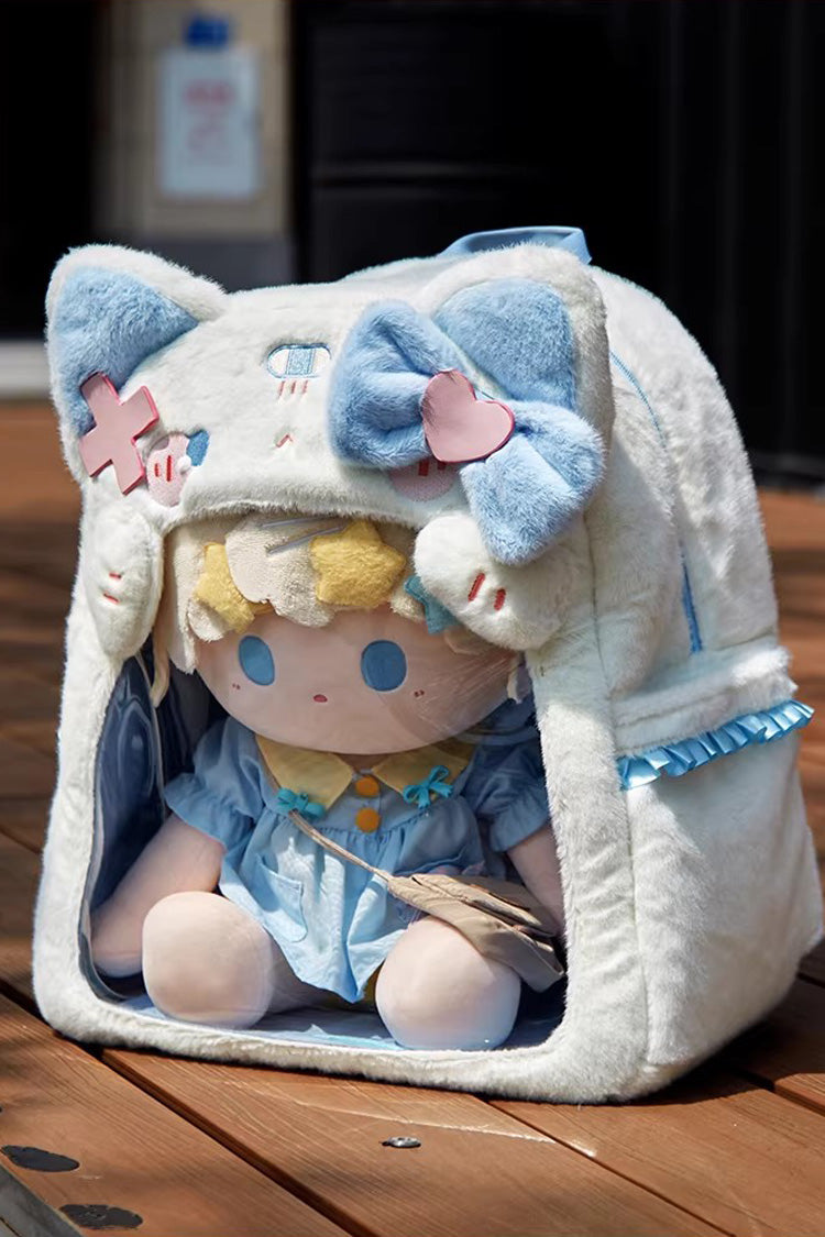 Cat Ears Bow Plush Sweet Lolita Itabag 5 Colors - Blue - 4