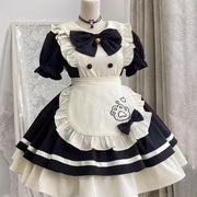 Black Cat Cafe Sweet Maid Lolita dress set front view