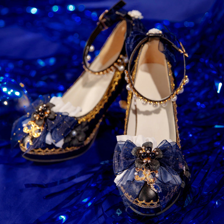 Bowknot Lace Sweet Lolita High Heels 6 Colors - Product - 15