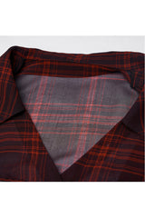 Black/Red V-Neck Ruffled Short-Sleeved Check Chiffon Waisted Skull Stud Women's Punk Dress - Product - 8