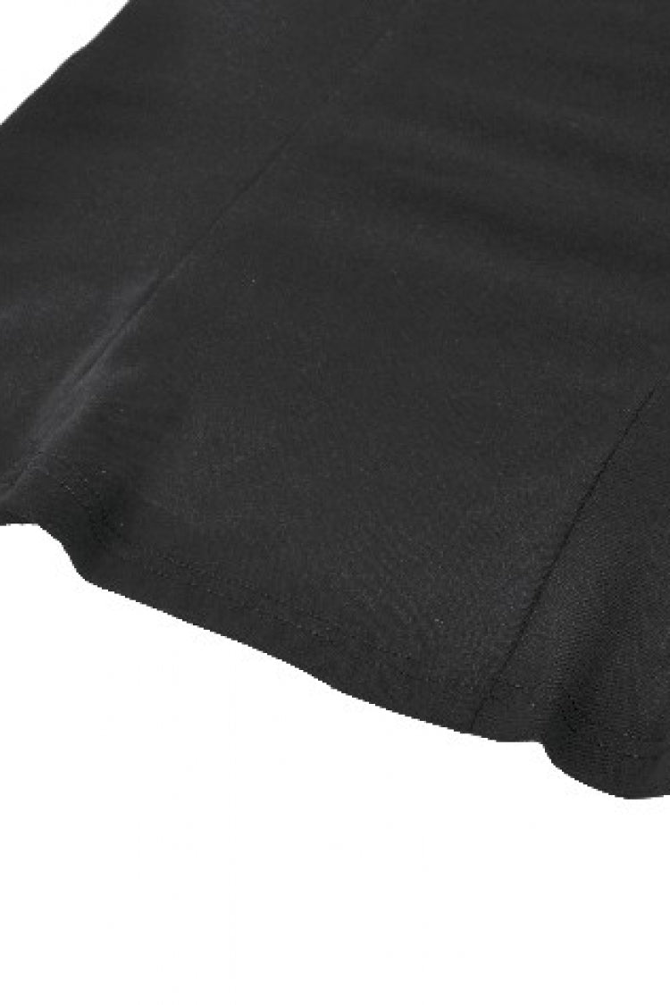 Black Mesh Spliced Long Sleeves Buckled Strap Eyelet Women's Punk Top - Product - 16