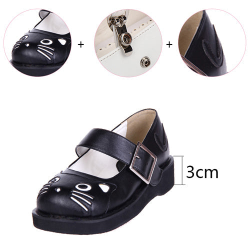 Black Patent Leather Point Toe Platform Sweet Lolita Shoes - Product - 8