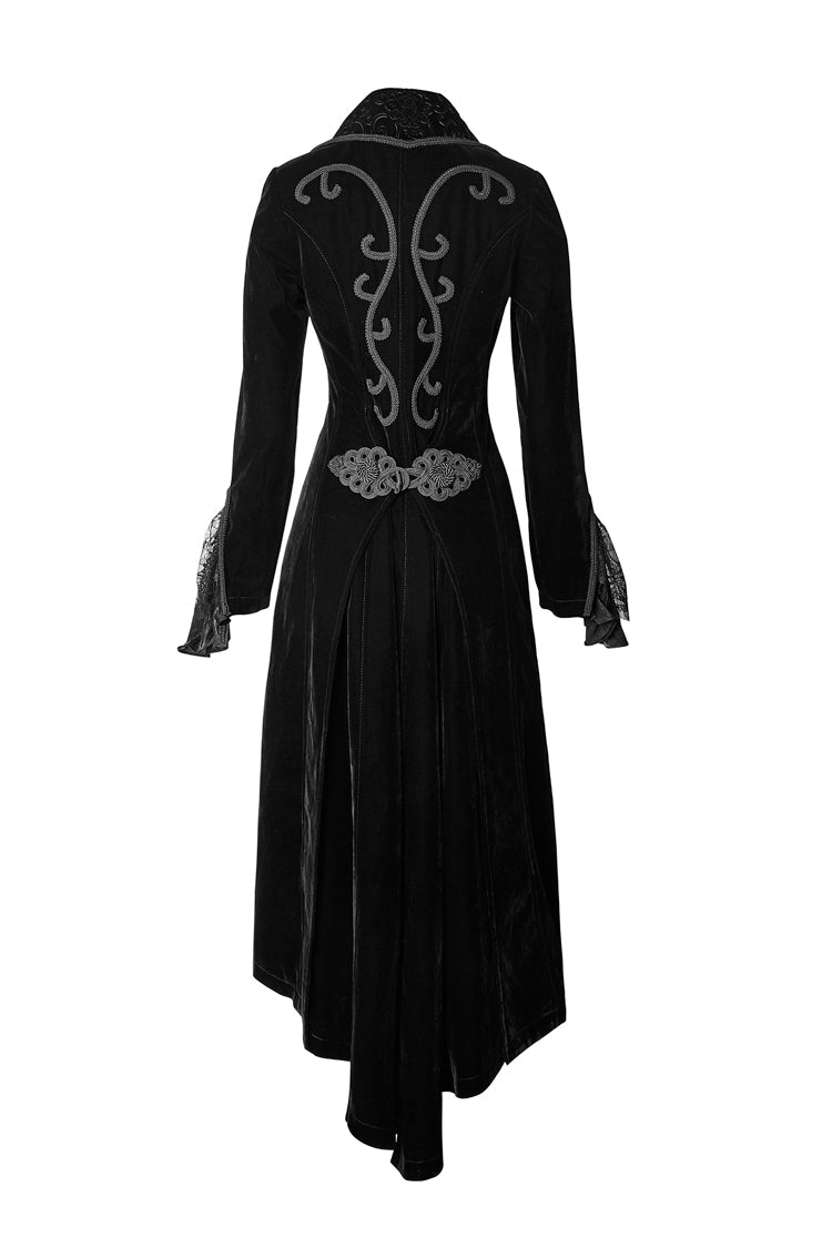 Black Layered Collar Back Large Wave Womens Gothic Victorian Dress Coat - Product - 7