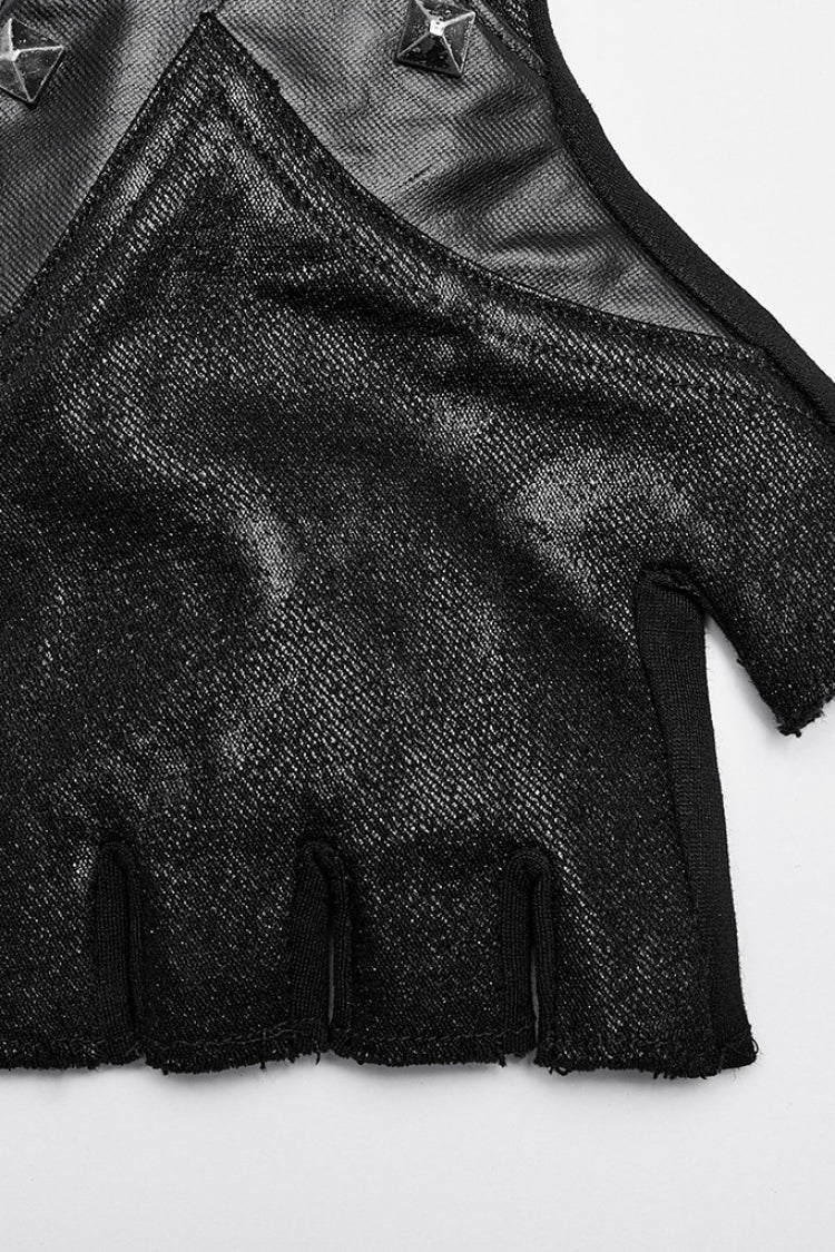 Rivets Print Lace-Up Men's Steampunk Gloves 2 Colors - Product - 6