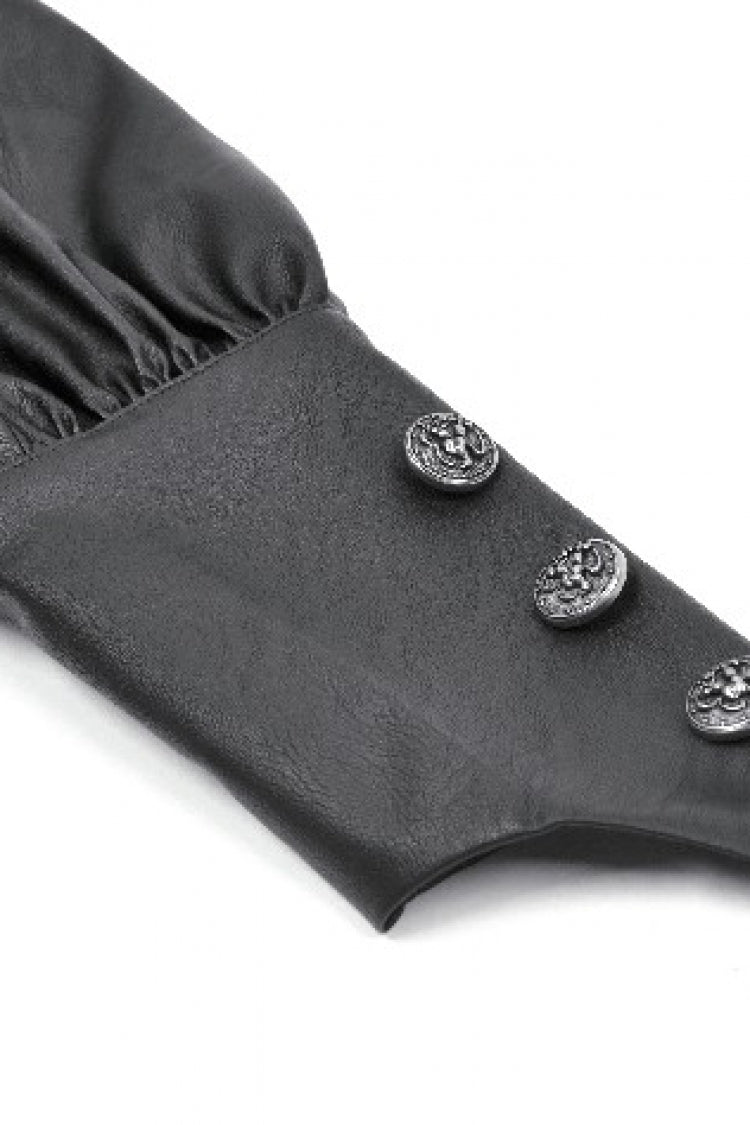 Black Cut-Out Asymmetric Buckled Zippered Women's Punk Cape - Product - 17