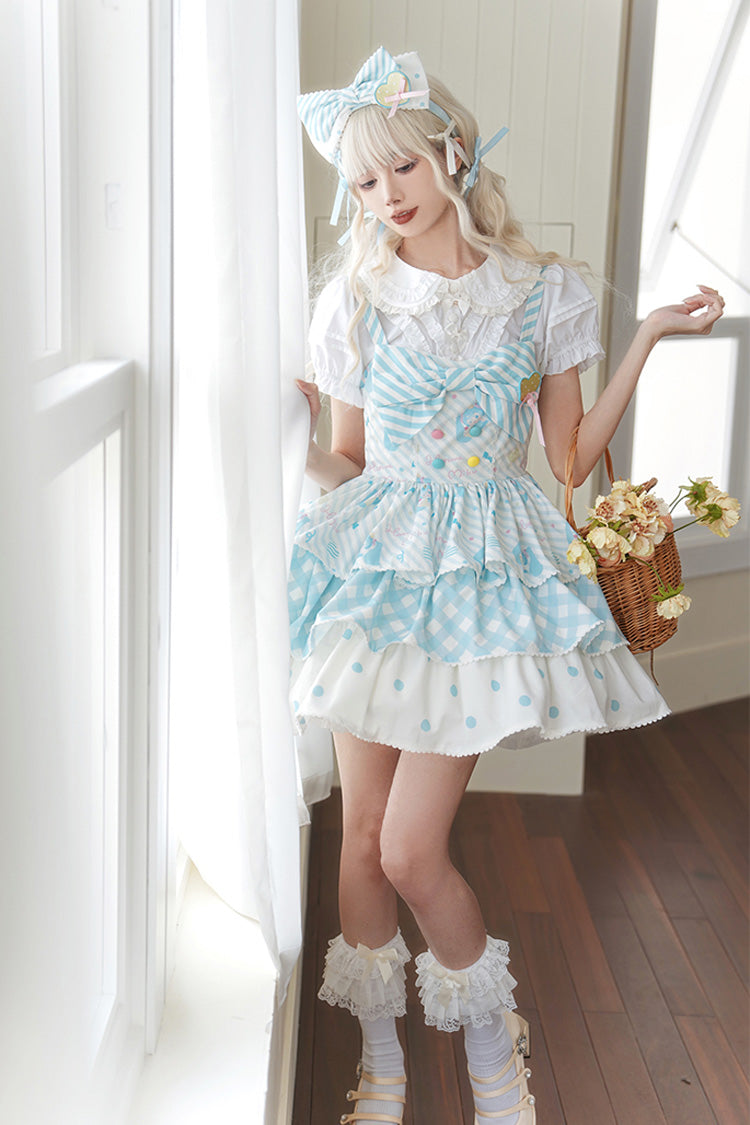 Blue Miku Sleeveless Triple-Layered Print Bowknot Sweet (Dress Only) detail view 2