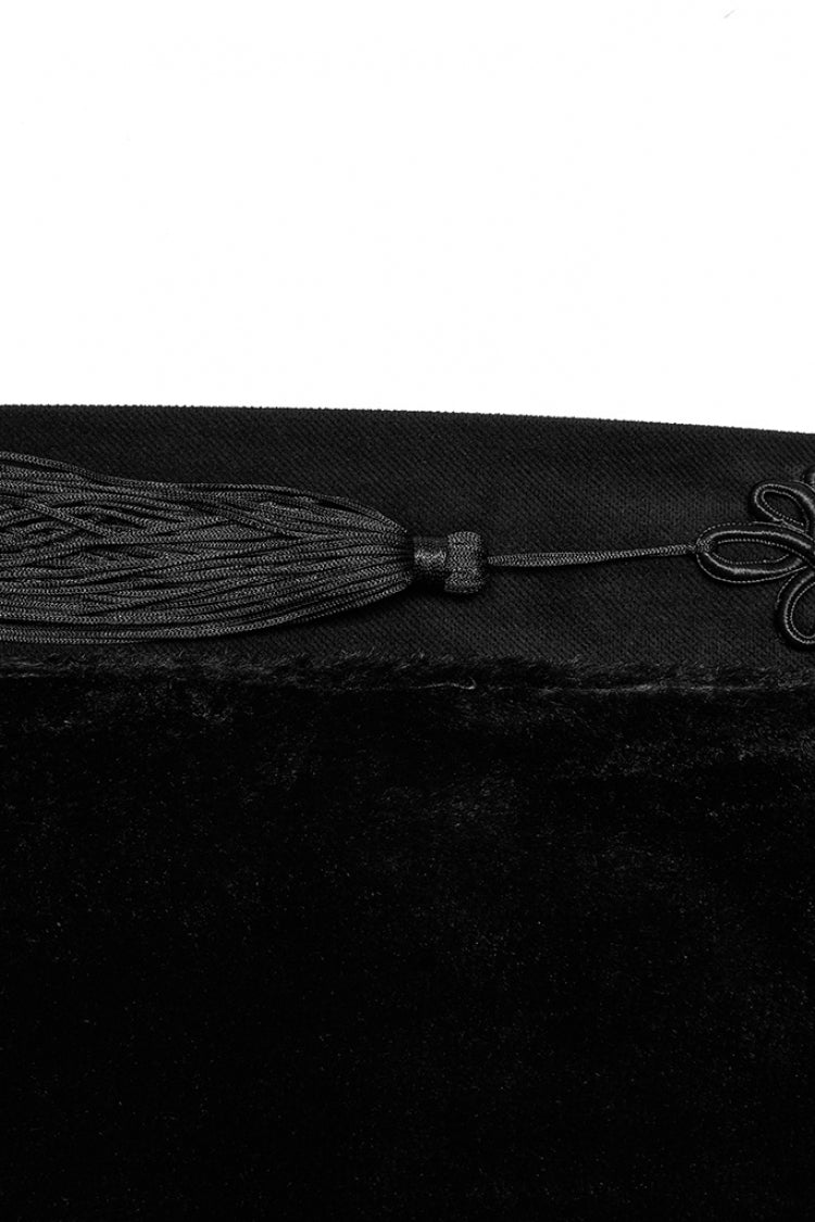 Black Detachable Collar Men's Gothic Cloak Coat - Product - 6