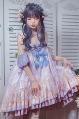 Multi-Color Matching Hand Sleeves High Waist Sweet Lolita JSK Dress - Product - 2