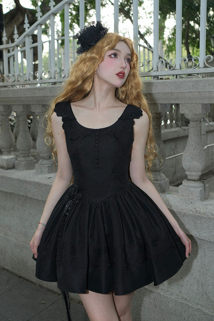 Black Night Traveler Breast Support Classic Gothic Short Lolita Jsk Dress - Product - 7