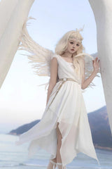 White Sleeveless Tears of Themis Greek Style Gothic Lolita Jsk Dress - Product - 3