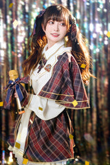 Little Idol Multi-Color Plaid Print Ruffle Sweet Lolita Skirt - Product - 12