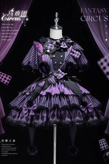 Purple Fantasy Circus Triple-Layered Print Ruffle Sweet Princess Lolita Dress - Product - 7