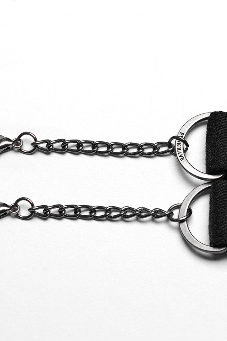 Skull Print Rivets Decoration Women's Steampunk Military Choker 2 Colors - Product - 13