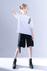 White Round Collar Spooky Shadow Embroidered Loose Ouji Lolita Short Sleeves - Product - 3