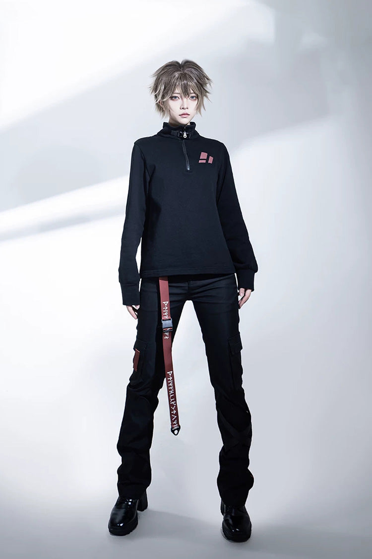 Black [Nameless Blade] Stand Collar Long Sleeves Gothic Prince Ouji Lolita Pants Set - Product - 9
