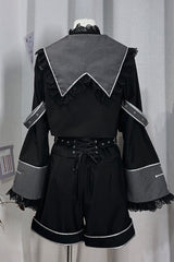 Black [Rules of the Otherworld] Long Sleeves Gothic Ouji Lolita Shorts Coat Set - Product - 5
