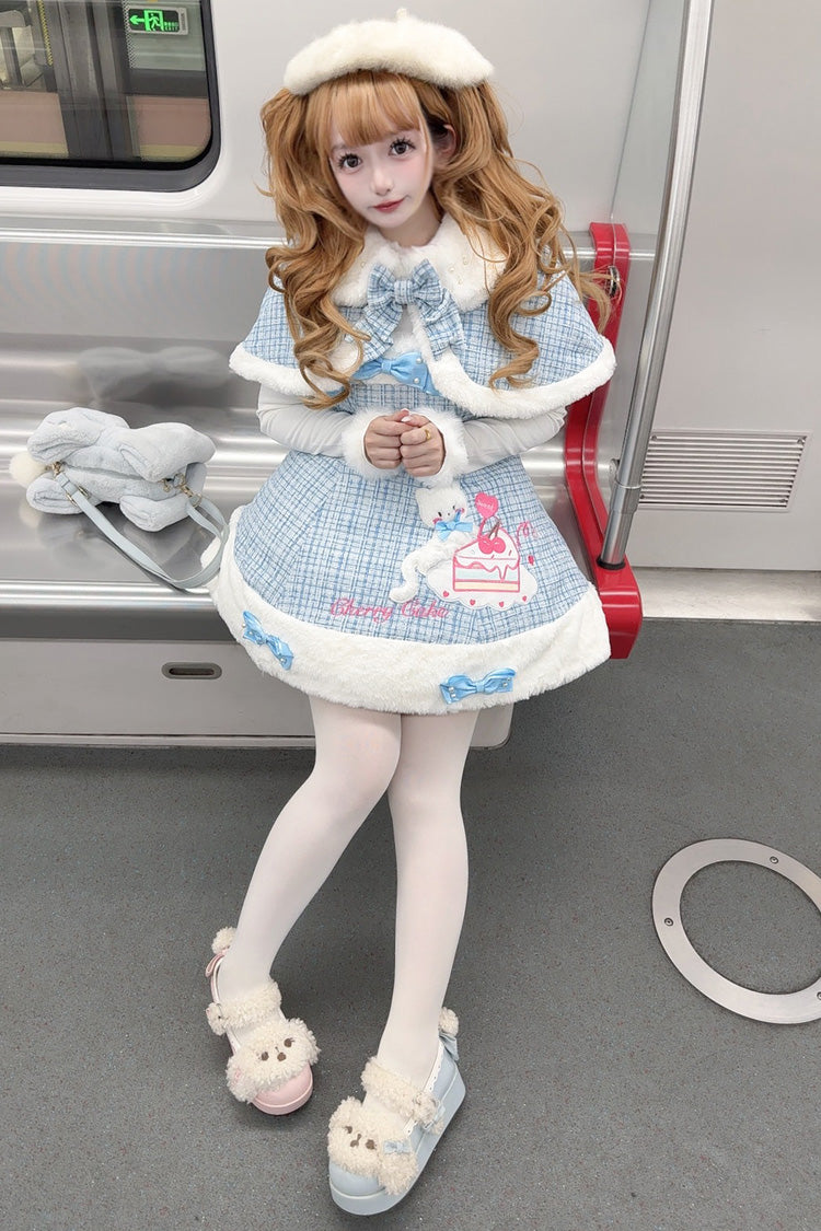 Blue Print Embroidery Bowknot Sweet Princess Lolita Jsk Dress - Product - 3