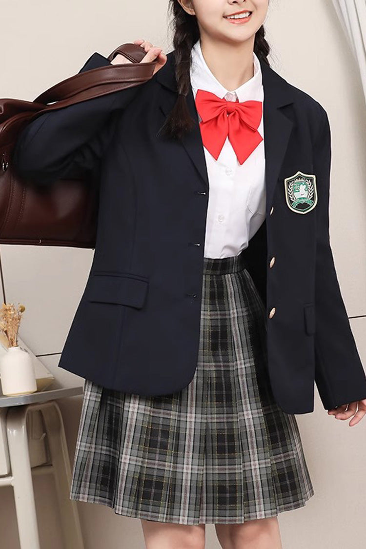 Sweet Long Sleeves College Style Elegant Japanese School Coat - Dark Blue - 6