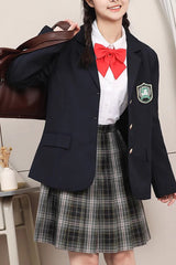 Sweet Long Sleeves College Style Elegant Japanese School Coat - Dark Blue - 6