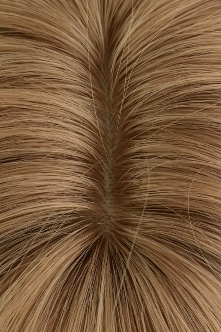 Chestnut Linen Wolf Cut Samurai Style Clavicle‑Length Sweet Lolita Full Wig - Product - 4