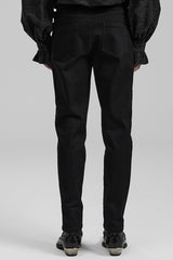 Black Slim Straps Symmetrical Men's Steampunk Straight Leg Pants - Product - 3