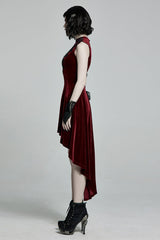 Sleeveless Stitching Lace-Up Mesh Women's Gothic Dress 2 Colors - Product - 9