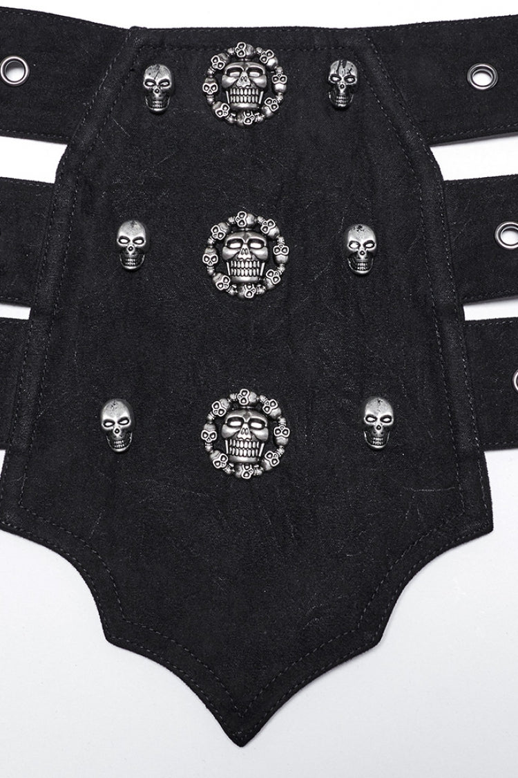 Black Skull Eyelets Buckle Men's Punk Belt - Product - 5