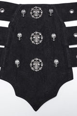 Black Skull Eyelets Buckle Men's Punk Belt - Product - 5
