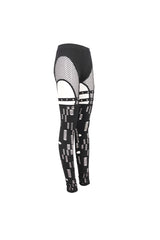 Black Elastic Asymmetrical Hole Knit Stitching Mesh Women's Punk Leggings - Product - 7