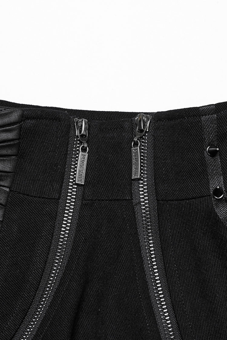 Black Stand Collar Long Sleeves Rivet Women's Gothic Short Jacket - Product - 6