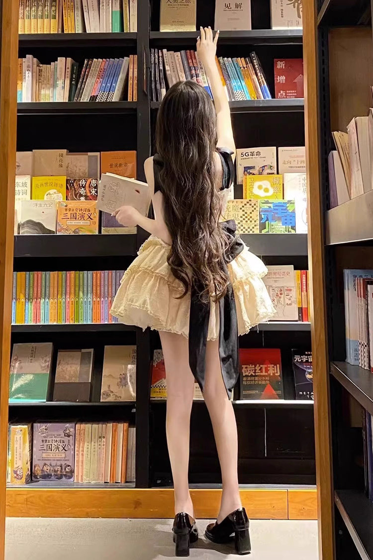 Yellow Multi-layer Ballet Bowknot Sweet Lolita Jsk Dress - Product - 5