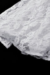 White Sleeveless Pleated Lace Women's Gothic Slip Dress Wedding Dress - Product - 18