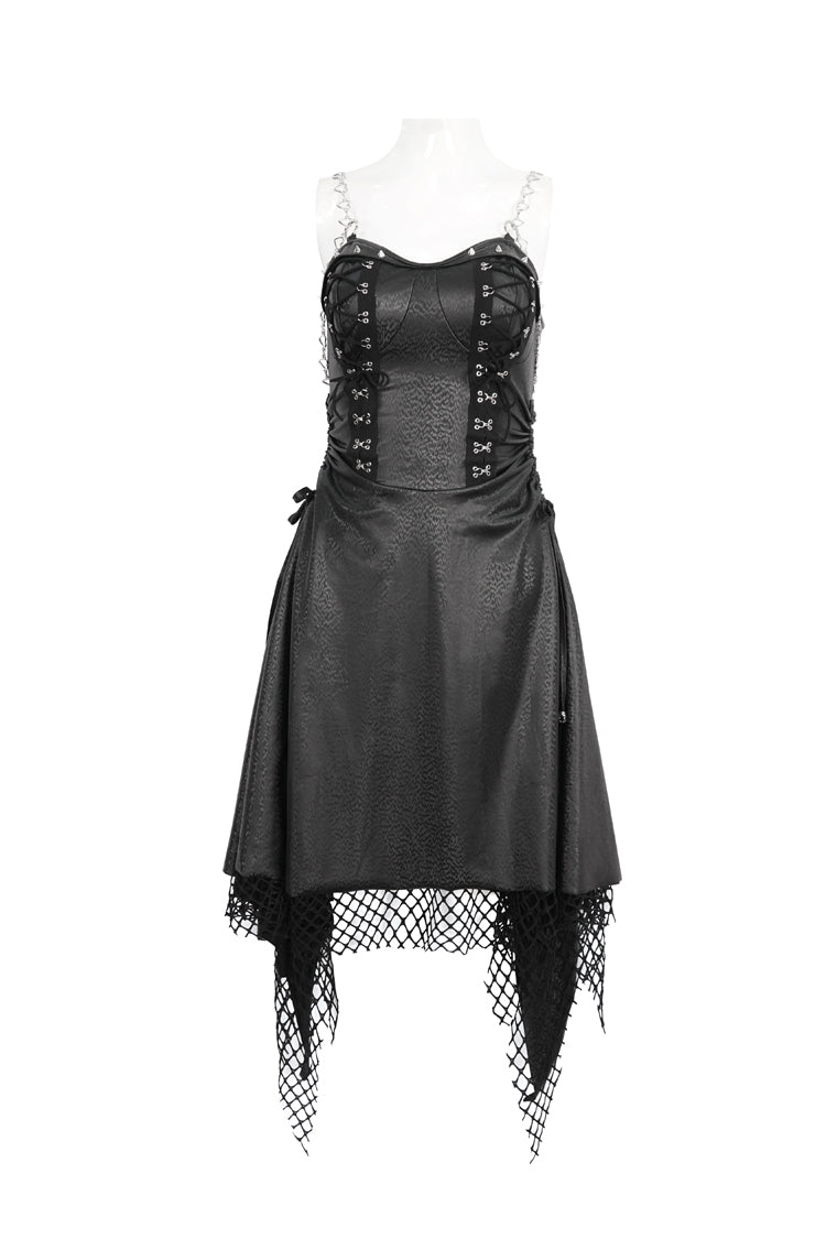 Black Lace Irregular Women's Gothic Jsk Dress - Product - 5