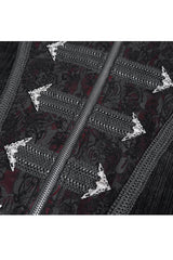 Black Stand Collar Long Sleeves Embroidery Slim Men's Gothic Coat - Product - 8