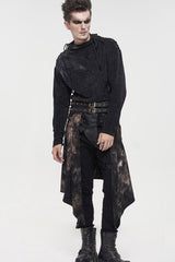 Bronze Gothic Belt Design Chain Decoration Corduroy Tie-Dye Men's Skirt - Product - 11