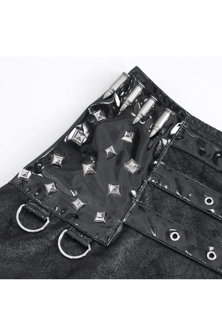 Black High Waisted Slim Women's Gothic Skirt - Product - 8
