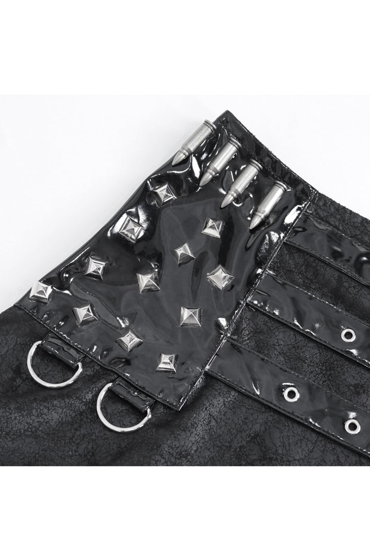 Black High Waisted Slim Women's Gothic Skirt - Product - 8