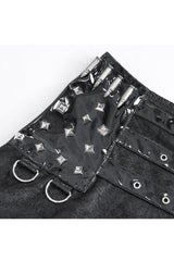 Black High Waisted Slim Women's Gothic Skirt - Product - 8