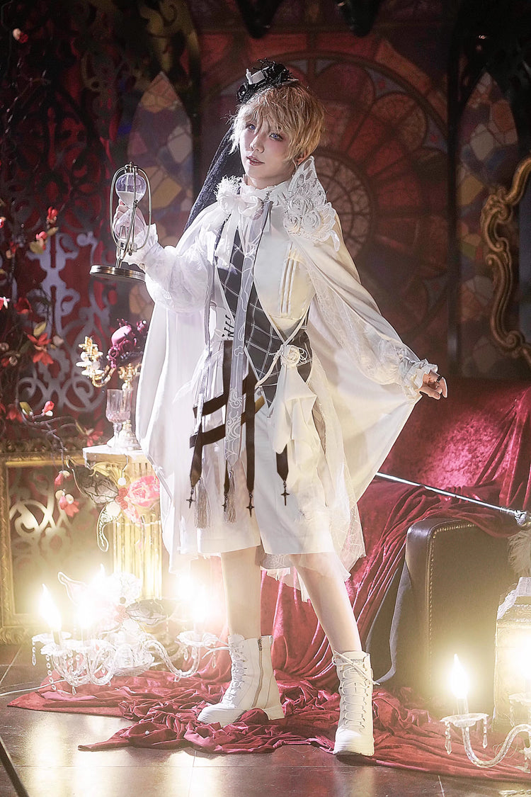 Rose Candlestick Gemini Ouji Fashion Lolita Set 3 Colors - White - 3