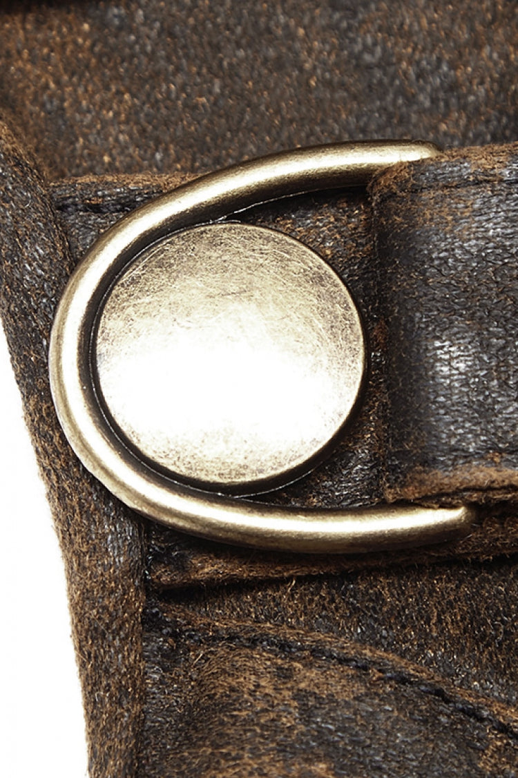 Metal Buckle PU Leather Men's Steampunk Gloves 2 Colors - Product - 7