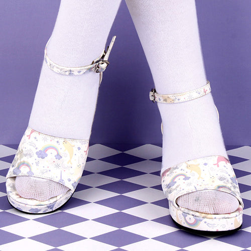 Dreamy Cute Fish Printing Round toe Sweet Lolita Sandals - Product - 4