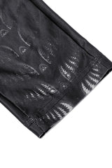 Skull Print Slim Sheer Women's Gothic Leggings 2 Colors - Product - 14