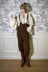 Pirate Series Navigation Treasure Hunting Guide High Waisted Embroidery Ouji Handsome Lolita Long Pants 2 Colors - Product - 6