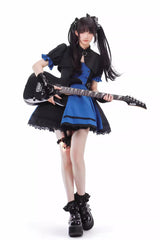 Black/Blue [Night Liana] Ruffle Bowknot Lace-Up Sweet Japanese Lolita Jumper Dress Set - Product - 12