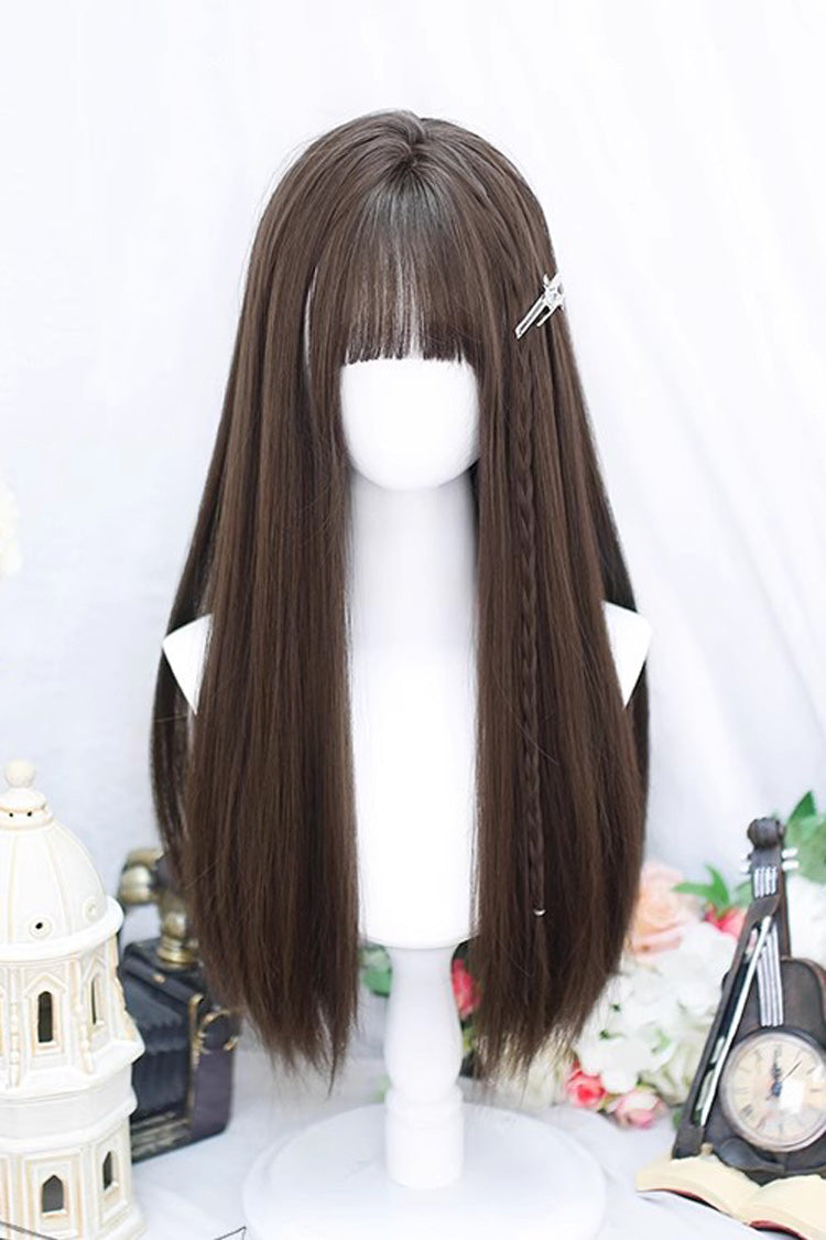Sweet Lolita Long Straight Wig 3 Colors - Brown - 3